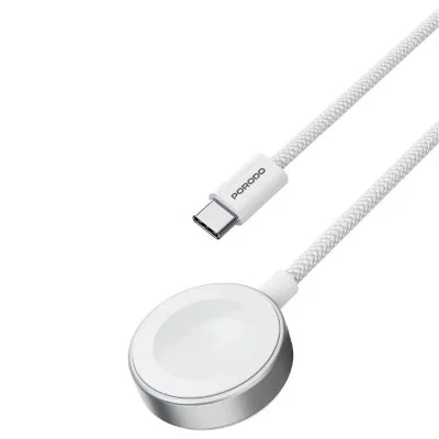 Porodo One Touch Charger Magnetic Watch Charger - White